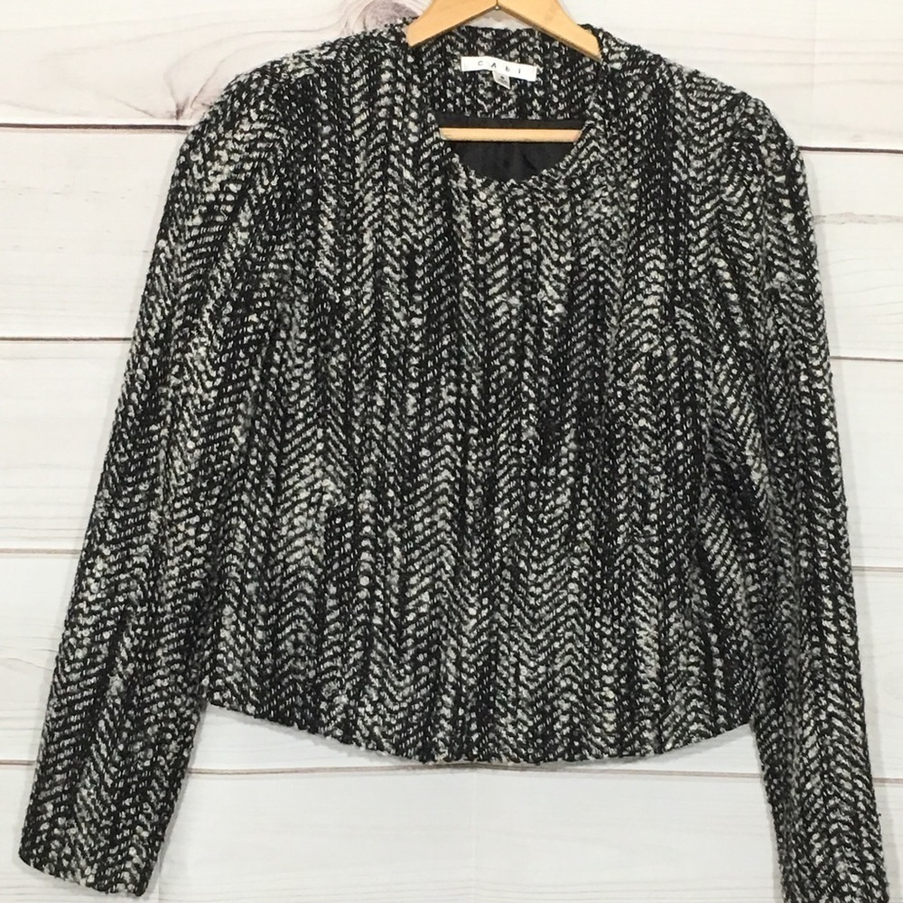 CAbi Style 529 Over the Moon Mockingbird Moto Jacket Size 8